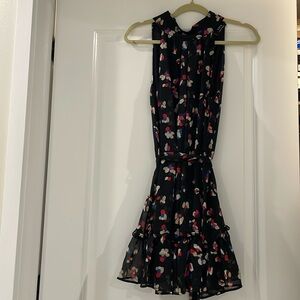 Black Dress with Colored Patterned